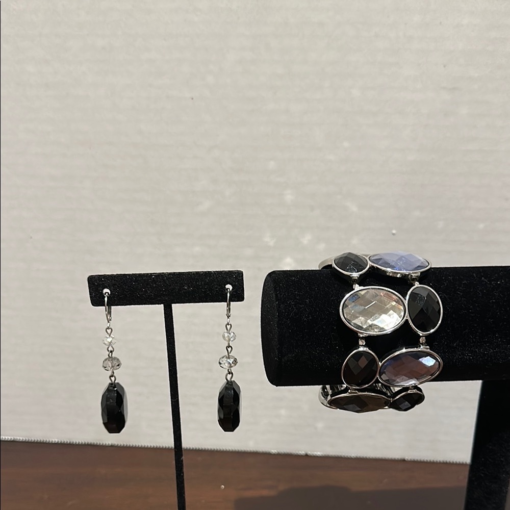 Elegant Black and Silver Jewelry Set